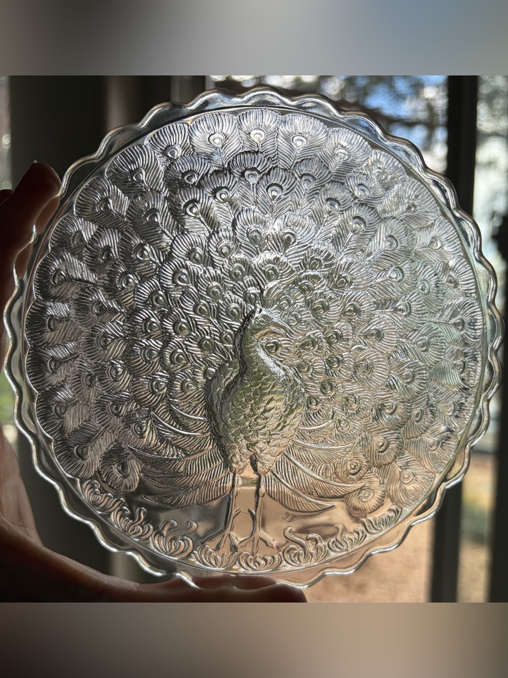 Set of 4 METROPOLITAN MUSEUM OF ART Pressed Glass PEACOCK Plate
Trinket Dish